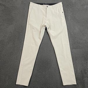 Vuori Pants Mens 32x32 Beige Tan Aim Pant Slim Fit Stretch Lightweight Casual